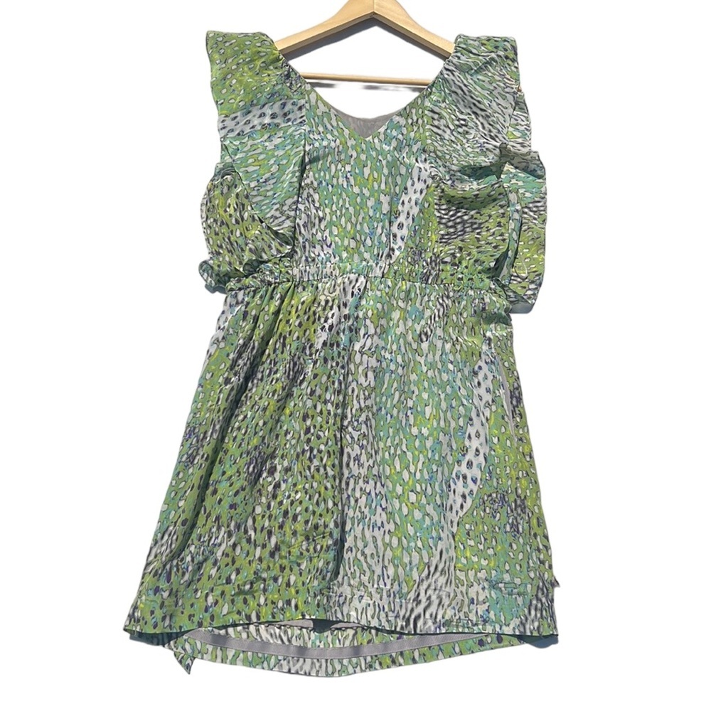 Antrhopologie Leifsdottir Birch Tree Silk Ruffle Dress Size 10 - Picture 10 of 10